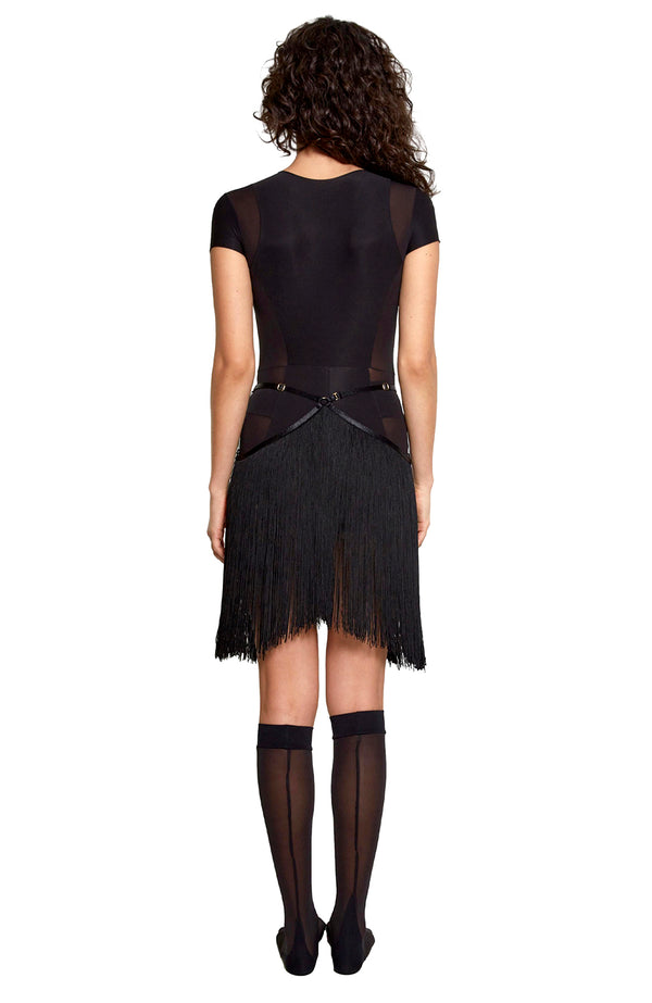 1759 / Lota Fringe Skirt / Black