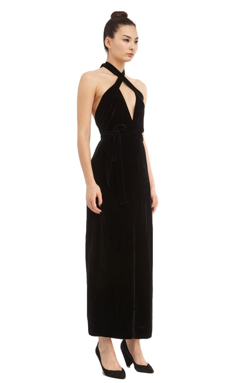 1663 / Hishi Wrap Pants Jumpsuit / Velvet