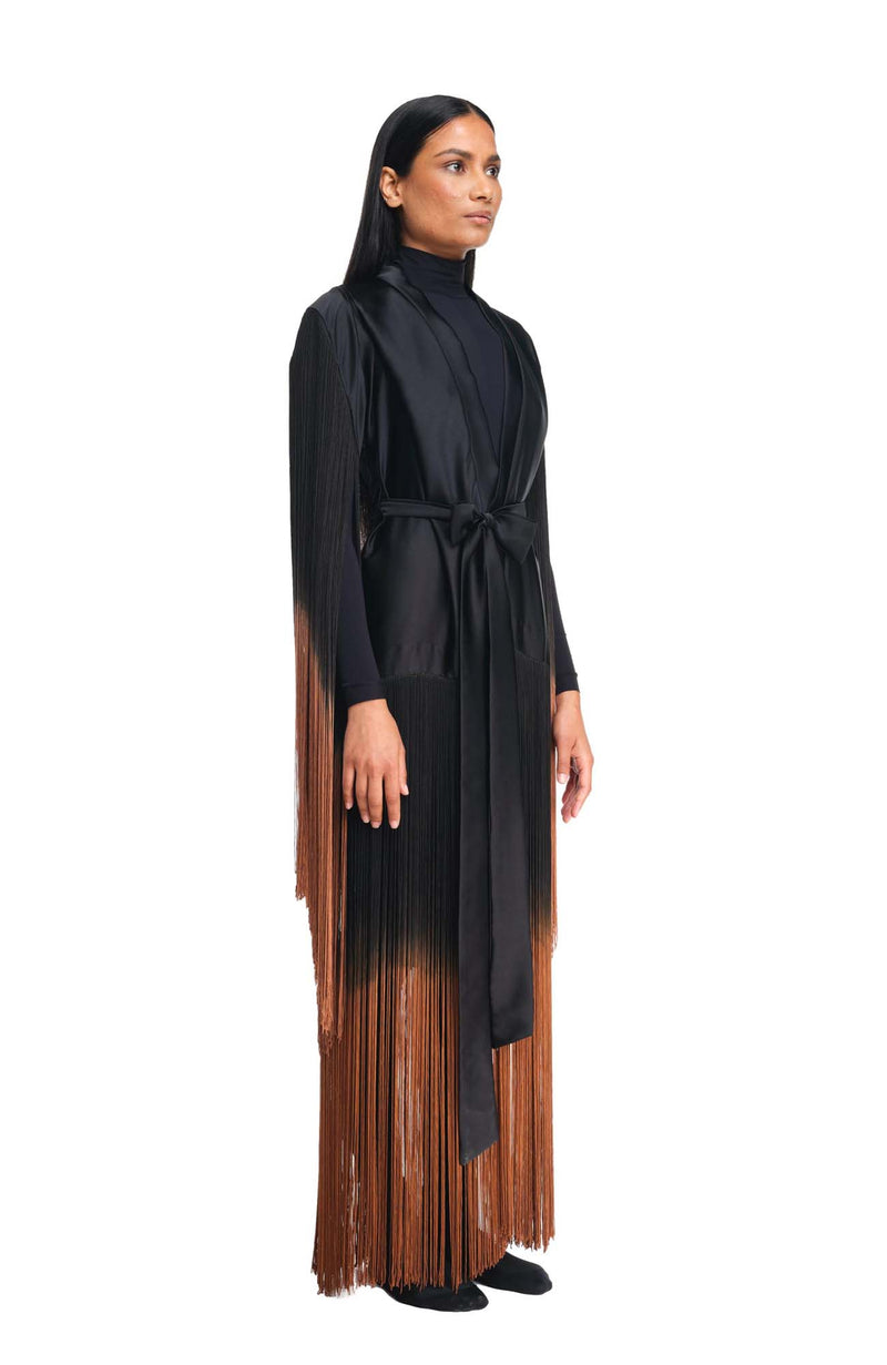 DSTM 1749 Anatta Fringe Kimono in Ochre DSTM 1749 Anatta Fringe Kimono in Ochre