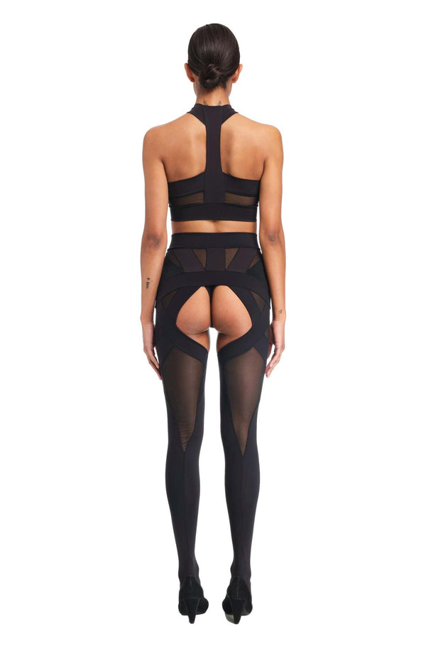 1700 / Artemis Suspender Tights / Black