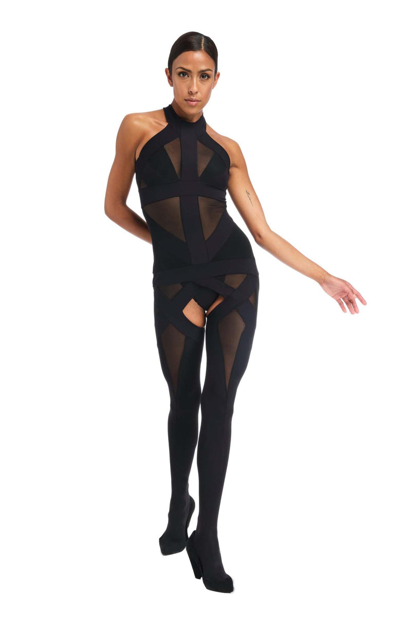 1701 / Artemis Suspender Suit / Black