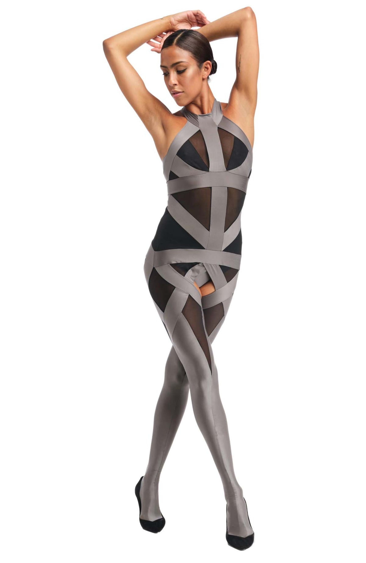 1701 / Artemis Suspender Suit / Silver – DSTM