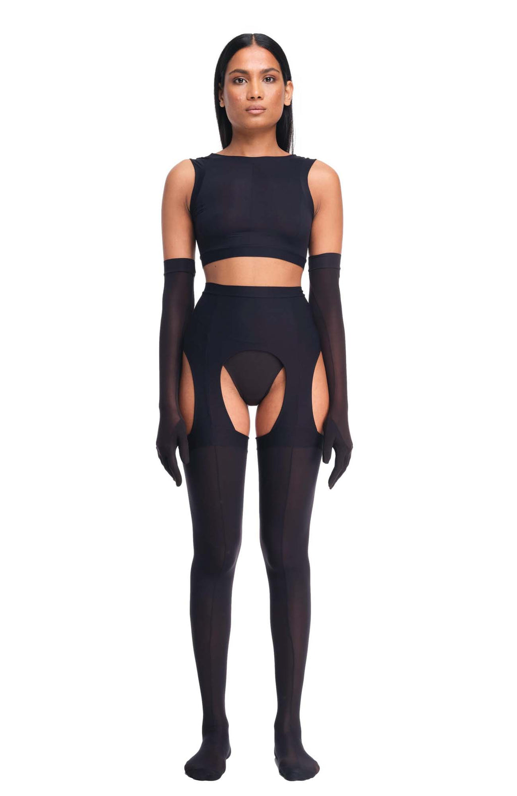 1731 Sever Suspender Tights Black DSTM