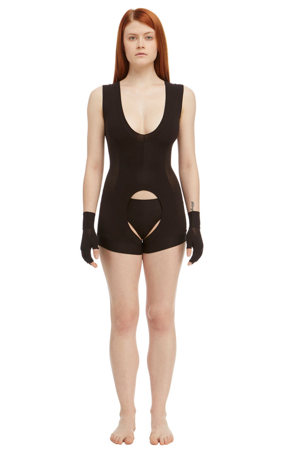 1684 / Sever Unisex Suspender Tank Body / Black