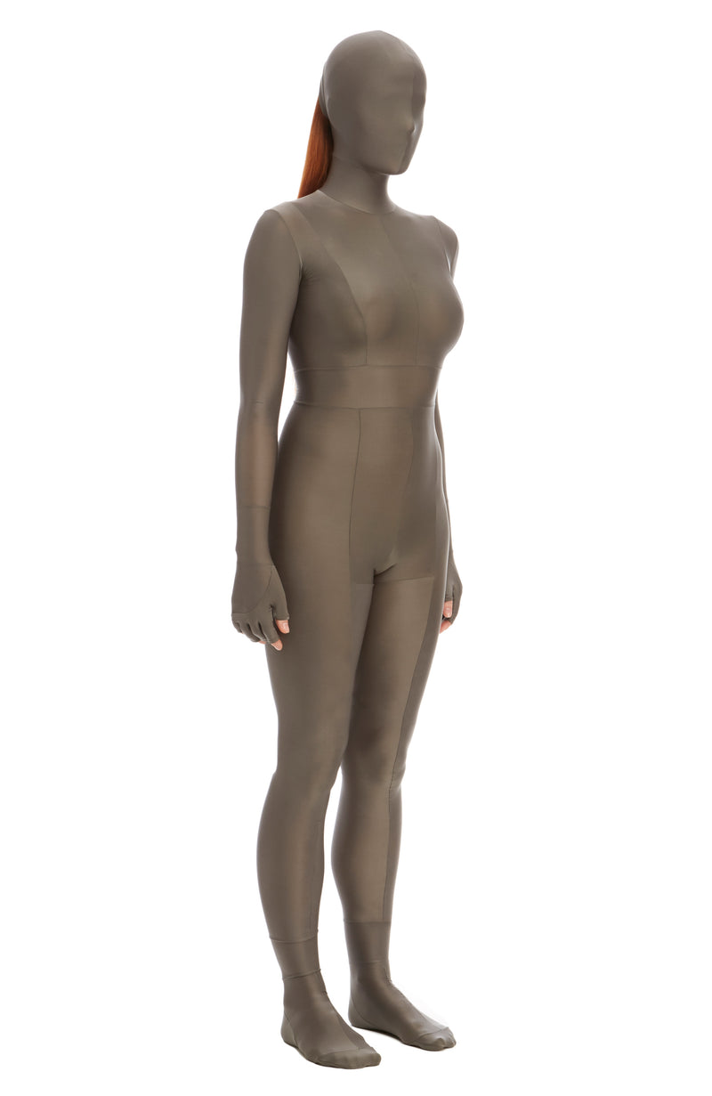 1687 / Sever Full Body Catsuit / Silver